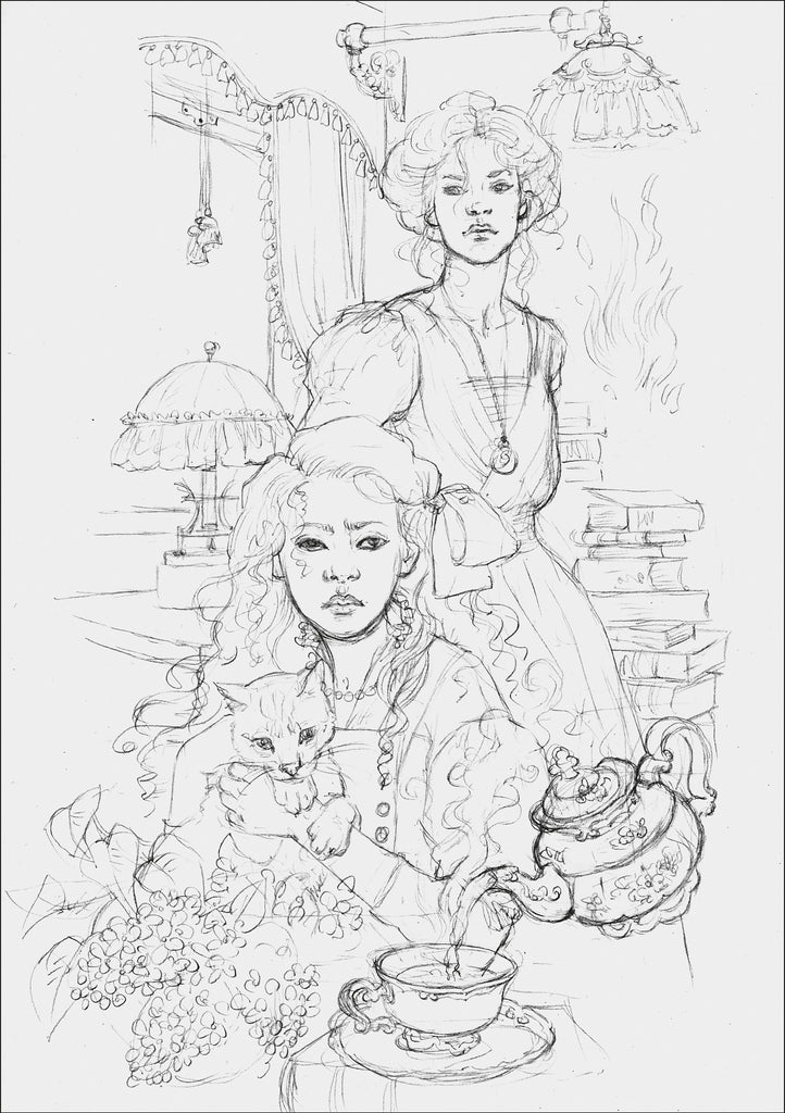 Precognition - Pencil Sketch by Anne Yvonne Gilbert for The Night Circus