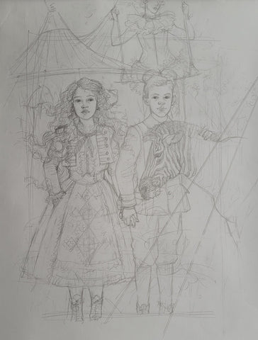 Truth or Dare - Pencil Sketch by Anne Yvonne Gilbert for The Night Circus