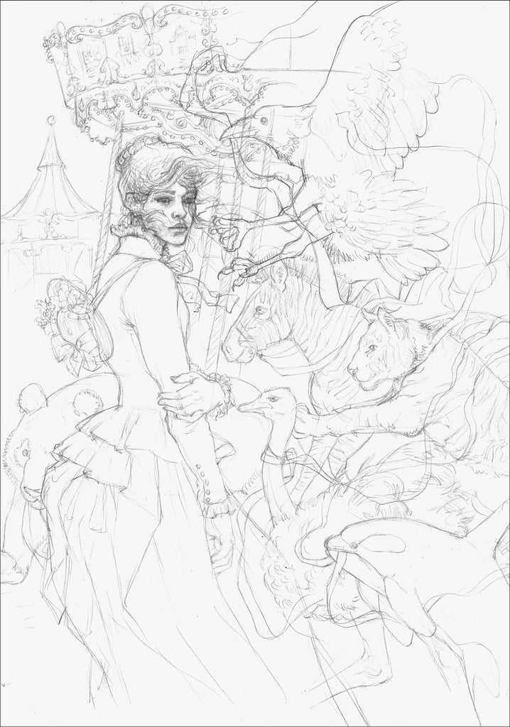 Rules of the Game - Pencil Sketch by Anne Yvonne Gilbert for The Night Circus